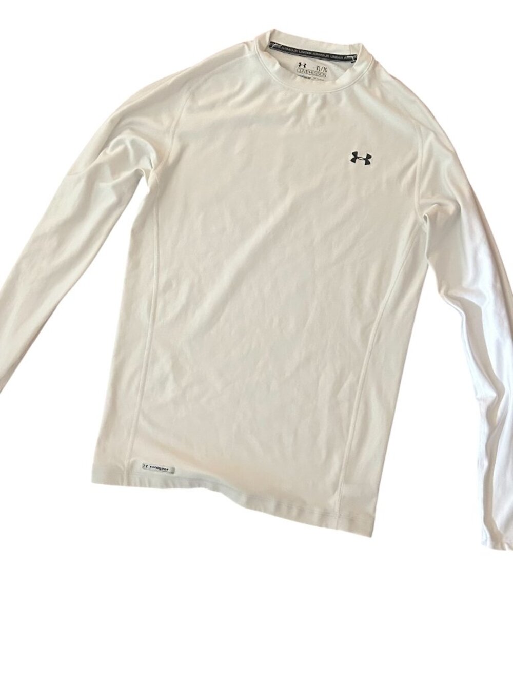 Under Armour Shirt Mens  Size XL White ColdGear Base Layer Athletic Compression